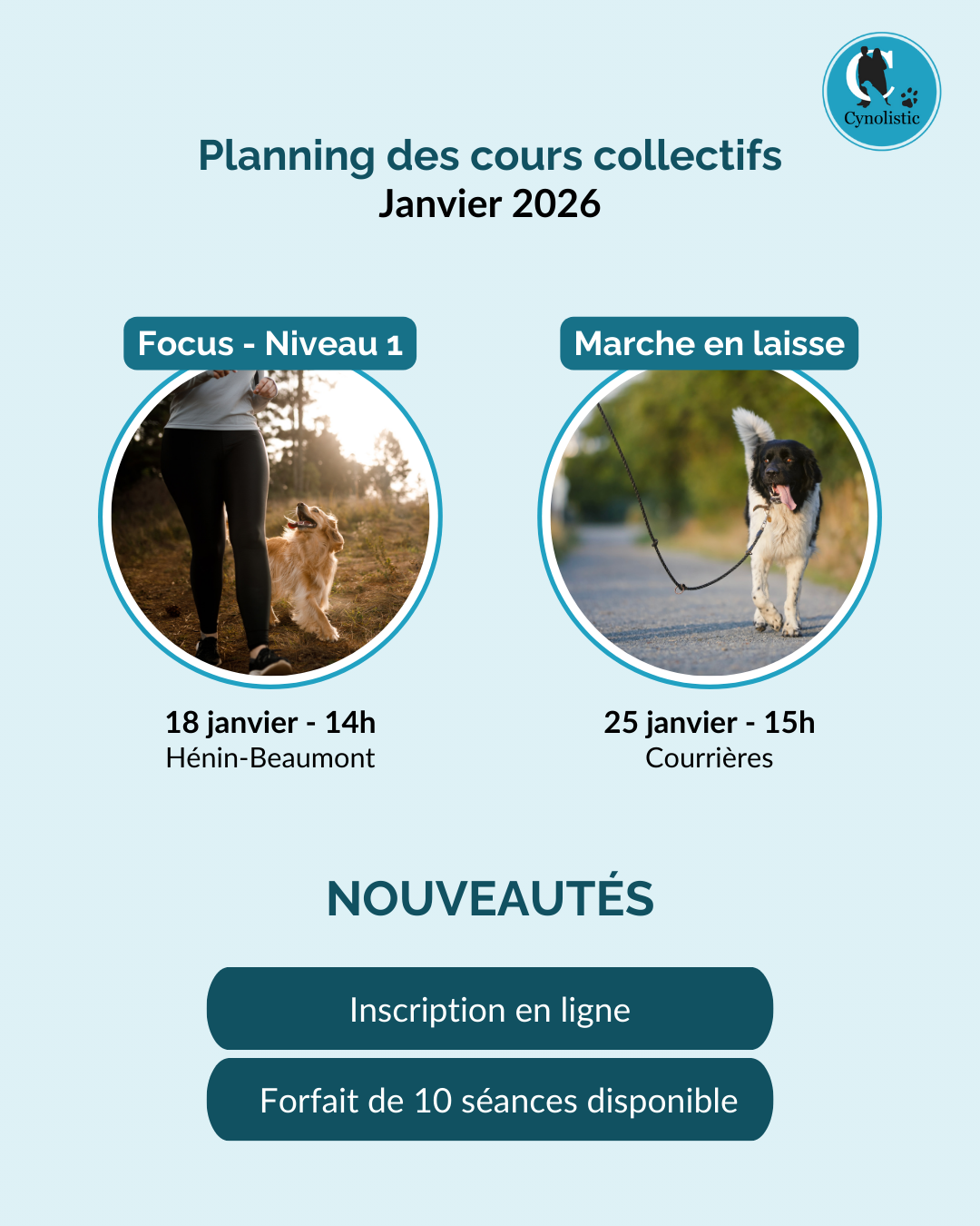 Cours collectifs chiens Cynolistic
